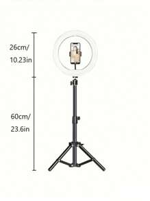 55cm Stand With 10-Inch Ring Light For Beauty Makeup LED Light With Flexible Tripod Stand & Phone Holder, Compatible With IPhone Android Phone Mobile Phone For Photo Selfie Video Recording Zoom Meeting, Interviews, Live Streaming, Vlog, Family Gatherings, Christmas Party Shooting, For Handheld Selfie, Outdoor Activities Suitable For Photography, Video Recording, Live Streaming, Zoom Meeting, With Stand Selfie Light