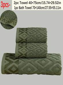 QIBHI 3/2/1pc Jacquard Solid Color Lightweight Thin Fabric Face Towel/Bath Towel, Soft Absorbent Terry Bathroom Towel, Multiple Sizes Available Shower Towels For Beaty Salon, Hotel Sports, Home Essentials, Towel, Skin Care Bath Towel Sheet