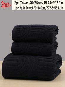 QIBHI 1/2/3pcs Jacquard (Lightweight) Fabric, Not Thick, Choose Towel/Bath Towel, Multiple Sizes Available, Convenient For Home Use And Travel, Guest Use, Terry, Absorbent And Soft, Suitable For Bathroom, Swimming Pool, Luxurious Choice Of Your Preferred Size Shower Towels For Beauty Salon, Hotel Sports,Home Essentials, Towel, Skin Care Bath Towel Sheet - Black - View 15