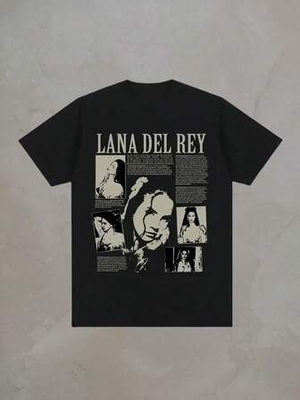 Men Womens T-Shirt With Print Of Singer LanaS Del Rey Women's Fashion Hip-Hop Men's T-Shirts Streetwear Short Sleeve Unisex