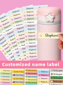 1~220pcs Custom Name Sticker, Cartoon Small Fresh Cute Waterproof Modern School Supplies Label, Back To School, School Supplies, Paper Name, Category Sticker, Number Category, Customized Waterproof Name Labels For School Supplies, Personalized Stickers For Water Bottles, Lunch Boxes, And Personal Items, Multi-Functional, Ornamental,Reusable,Exquisite,Stylish,High-Quality,Colorful,Modern,Custom,Personalized,Unique,Ideal Gifts For Him,Ideal Gifts For Her,Boyfriend,Dad,Girlfriend,Mom,Family,Friends,Tea Room,Home,Garden,Office,For Anniversaries,For Valentine's Day,For Mother's Day,For Birthdays,For Father's Day,For Graduation,For Weddings,For Housewarming,Warm Ambience, Autumn Home Refresh, Xmas Decoration
