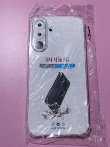 1pc Transparent Four-Corner Anti-Drop Case, Compatible With Samsung Series, Samsung Phone Transparent Four-Corner Anti-Drop Case, Phone Case, Protective Cover, Phone Shell, Phone Sleeve, Anti-Drop Phone Case, Transparent Phone Case, Minimalist Phone Case, Solid Color Phone Case, Transparent Phone Case, TPU Phone Case Anti-Drop (Military-Grade Anti-Drop)