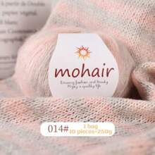 250g/Packung, 10 Stücke Farbverlauf Mohair Garn Kugeln, Zebra gestreifter Stil, DIY Strickmaterial für modische Hohlpullover, Schals, Mützen, Schals