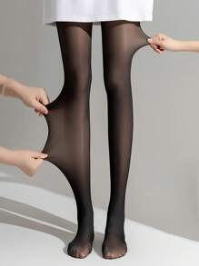 1 par de meias-calças/collants pretas/marrons para mulheres, com estampa de ondas, corações, laços, estampa de leopardo, com tom de pele aparente, sexy, elásticas, ajuste slim, macias e lisas, afina as pernas, adequadas para fashionistas, jovens, adolescentes, para uso em temperaturas de 15-25°C, na primavera/outono/inverno, para festas, discotecas, feriados, esportes, lazer, negócios e outros usos diários, estilo E-girl