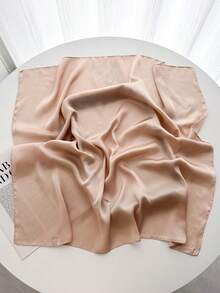 1pc Solid Color Neckerchief, Women's Small Shawl Scarf Headband, 70x70cm Square Headscarf, Suitable For Dress Matching - Dark Khaki - View 3