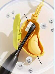 1/2 piezas - Caja para cepillo de dientes con forma de plátano - Funda reutilizable para cepillo de dientes con clip - Caja de almacenamiento de cepillo de dientes de plástico duradero - Funda protectora portátil y linda para cepillo de dientes, adecuada para viajes de negocios y uso doméstico - Adecuada para todos los cabezales de cepillo de dientes estándar - Funda protectora para cepillo de dientes en pareja (el fondo amarillo es verde, el fondo verde es amarillo)