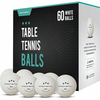 PRO SPIN Ping Pong Balls - White 3-Star 40+ Table Tennis Balls |   High-Performance ABS Training Balls |   Ultimate Durability For Indoor & Outdoor Table Tennis