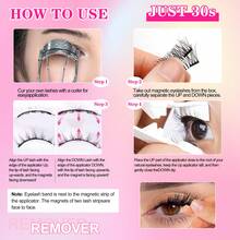 Waloshow 3 Pairs/Set CC Curled Natural Look Reusable Magnetic Eyelashes, Comes With Professional Applicator, No Glue Needed, Easy To Apply And Remove, Creates Natural Makeup Look, 3D Natural Spiky Cartoon Style False Eyelashes, Fluffy And Soft, Strip Eyelashes - Natural Lashes - View 7