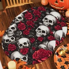 2 件/4 件/6 件万圣节骷髅和花卉图案硅胶杯垫，家居装饰，万圣节礼物，万圣节装饰，适用于餐桌、咖啡吧、四季装饰、可洗餐垫、房间装饰、杯垫、饮料垫、沥水垫、厨房餐桌垫、室内外派对装饰、家居装饰、理想礼物 - 彩色 - 查看 6