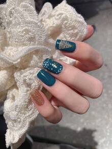 1 pieza Nuevos adhesivos para uñas de celebración navideña, envoltorios completos para uñas, adhesivos de arte de uñas a prueba de agua y fáciles de despegar, arte de uñas para mujeres, adhesivos para uñas autoadhesivos, fáciles de usar, adecuados para decoración navideña, decoración de fiestas, regalos de cumpleaños