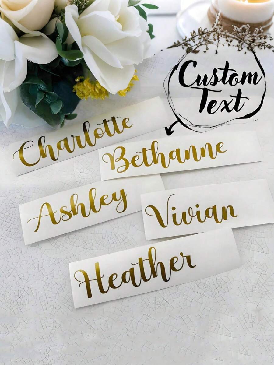 1-4 piezas Etiquetas/Pegatinas personalizadas con nombre, Calcomanías con nombre, Pegatinas personalizadas, Etiquetas con nombre, Pegatinas con fecha, Regalos DIY, Fuente manuscrita, Pegatinas de boda, Pegatinas de regalo. Pegatinas personalizables con nombre holográfico, Calendarios festivos - Multicolor - Ver 1