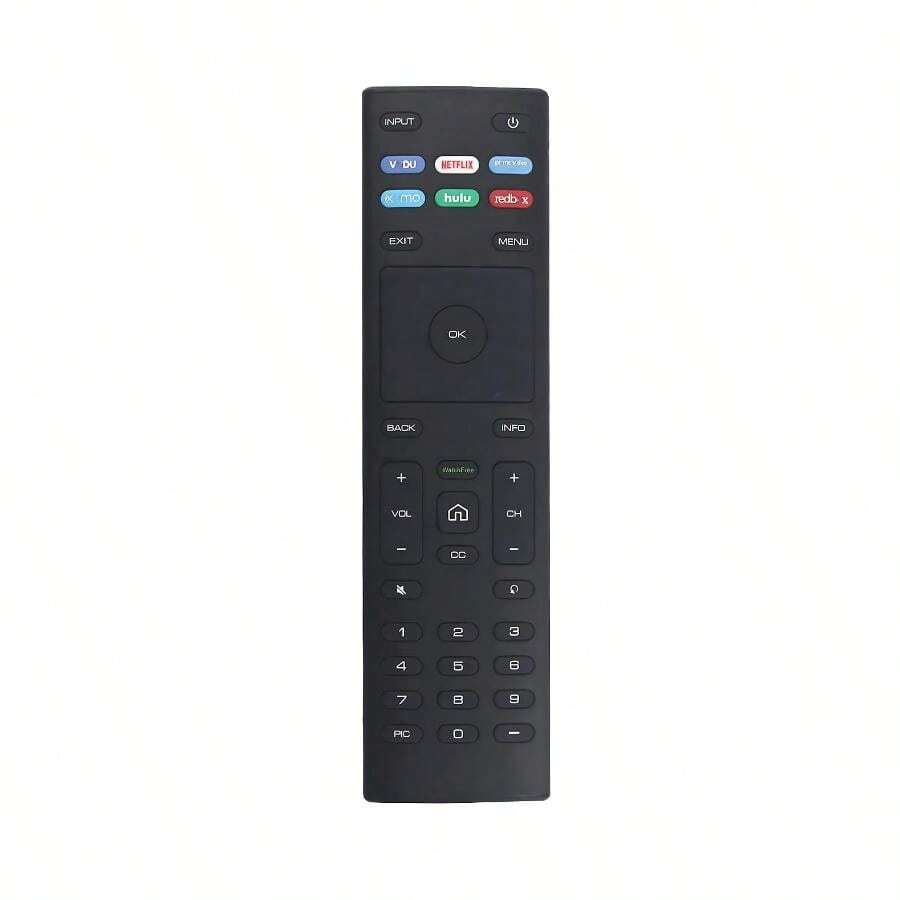 Control Remoto Vizio XRT136 con botón Redbox infrarrojo Plug Play mando universal compatible con televisores Vizio accesorios electrónicos para TV control remoto inteligente instalación sencilla reemplazo eficiente mando IR para pantalla Vizio - Negro - Ver 1