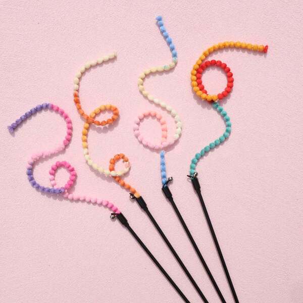 Multi-Color Interactive Cat Toys With Sound - Cat Teaser Wand For Indoor Cat Chasing And Exercise, Energy Consuming Pet Supplies