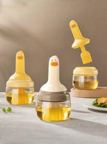 1 pieza Cepillo para barbacoa, cepillo de aceite resistente a altas temperaturas para el hogar, cepillo de silicona para aceite, botella de cepillo de aceite especial para hornear integrada