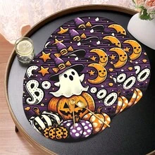 2 piezas/4 piezas/6 piezas Manteles individuales de silicona con estampado de elementos de Halloween, decoración de Halloween, adecuados para mesa de comedor, bar de café, decoración de temporada, manteles individuales lavables, decoración de habitación, posavasos, tapetes de drenaje, manteles de mesa de cocina y comedor, decoración de fiesta interior y exterior, decoración del hogar, regalo ideal - Multicolor - Ver 15