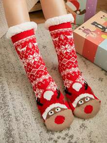 1双加厚羊毛舒适家居袜，圣诞袜，地毯袜，生日、派对、送给父母、爱人、朋友的完美礼物，舒适袜子 - 彩色 - 查看 13