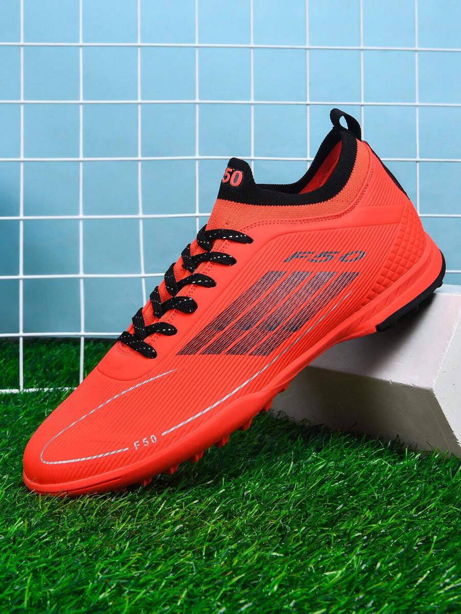 MINGBIN 1 双男女通用钉鞋足球鞋，适用于人造草坪、硬地、室内球场训练，专业运动鞋，系带，防滑橡胶外底，TF 短钉，轻便，高性能，防滑设计，高帮专业足球鞋，厂家直销