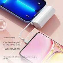 Mini Power Bank 5000mAh Wireless Charger 2-In-1 Portable Charger For IPhone And Type-C - Nhiều màu - Xem 9