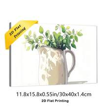 1pc 30*40cm(12x16inch) Canvas Framed Wall Art Kitchen Sage Green Plant Poster Modern Canvas Print Framed Wall Art Painting Ready To Hang Office Living Room Home Decor Picture Artwork Decor.Stretched And Framed Ready To Hang.