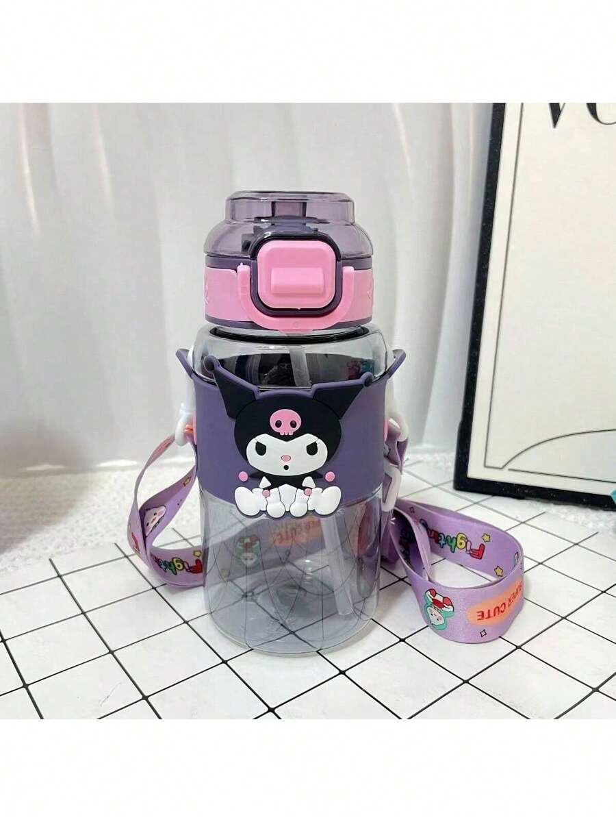 Sanrio 1 pieza Botella de agua redonda de 600ml de Sanrio, disponible en 3 estilos, apropiada para estudiantes y deportes