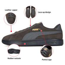 Puma Smash V2 L CN 休闲运动鞋，轻便舒适简约生活方式鞋，款式编号 #391840-01 - 鐵灰色-鐵灰色-金色 - 查看 4