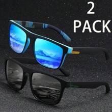 2 对，经典方形偏光时尚男女情侣户外运动聚会度假旅行驾驶钓鱼用品摄影道具，情人节礼物 - 藍+綠 - 查看 6