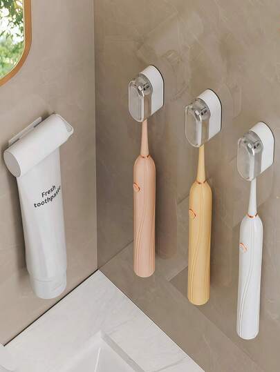 1/2/3 piezas Soporte compacto y portátil para cepillo de dientes, diseño minimalista y elegante, sin necesidad de perforación, adecuado para viajes, exteriores y uso doméstico