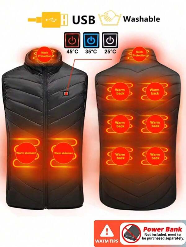 Women's Plus Size 9-Zone Heating Vest, Full Body Smart Constant Temperature Heating Waistcoat