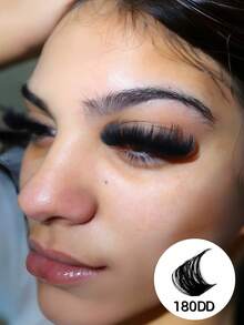 210pcs Fluffy Eyelash Clusters, 180DD Curl, 8-16mm, Suitable For Beginners, Create Voluminous Curled Captivating Lashes - Black - View 5