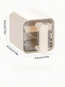 1 pieza Caja de condimentos para la cocina con cuchara, montada en la pared, caja sellable para almacenamiento de sal, glutamato monosódico (MSG), condimentos, alimentos, cocina, cocinar, sazonar, especias, fiesta, viaje, utensilios de cocina, herramientas de cocina, cosas de cocina.