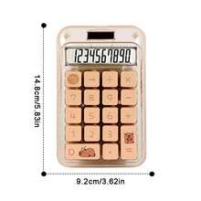 1pcs Transparent Color Solar Dual Power Calculator - Designed Cute And Compact, With Large Screen And Buttons, High-Precision 10 Digit Number Capability, Suitable For Offices, Schools, And Homes - one-size - View 2
