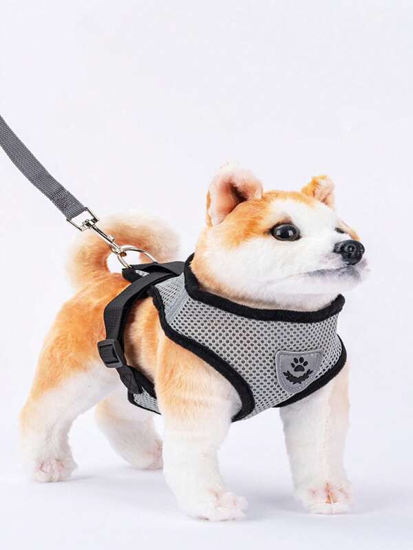 Pet Mesh Harness, Breathable Sandwich Design For All Seasons, Cat/Dog Leash Collar Lead
