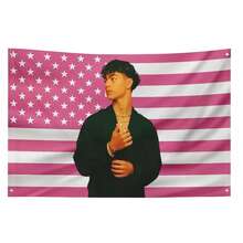 Tapiz de la bandera estadounidense de Malachi Barton, diseño de Estados Unidos de color rosa de Daniel, 150x90cm, poliéster con ojales de latón, decoración de pared Barton para dormitorio