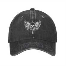 Emo Y2K Skull Cross Dark Grunge Aesthetic Goth Gothic Black Baseball Cap Unisex Men Street Style Baseball Caps - 沙色 - 查看 1