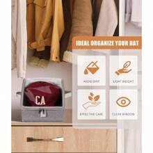 Hat Organizer For Baseball Caps Hat Storage Holder Container For Closet Hold Up To 12 Caps With Clear Window Hat Boxes For Home Storage 1Pcs Grey