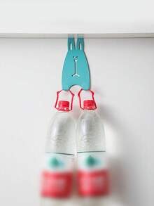 1/4pcs Rabbit Door Hanging Hook, Door Rear Hook Storage Rack No Drilling Kitchen Cabinet Door Wall Hanging Clothes Hanger Storage Clothes Hats Keys Artifact - Multicolor - View 6