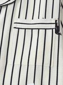 2 件女士秋冬腊肠犬印花睡衣套装，长袖纽扣领上衣和裤子，休闲睡衣家居服，秋季服装 - 黑與白 - 查看 4