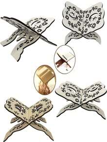 1件装木制书架，储物架，书柜，装饰展示架，可移动折叠书架，节日礼物