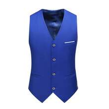 Bộ vest công sở nam Caelus dáng slim, ba mảnh gồm áo khoác, quần và áo gile, thích hợp cho chú rể trong đám cưới, áo blazer và quần tây, áo vest. Bộ vest công sở chuyên nghiệp chất lượng cao, phù hợp cho việc đi làm hàng ngày. - Màu xanh lam - Xem 5
