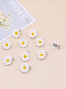 6pcs Gentle Little Daisy Hairpin, Suitable For Students To Use During The Back-To-School Season, A Daily Sweet Accessory., School Stuff