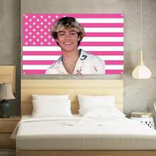 Tapiz de la bandera estadounidense de Malachi Barton, diseño de Estados Unidos de color rosa de Daniel, 150x90cm, poliéster con ojales de latón, decoración de pared Barton para dormitorio