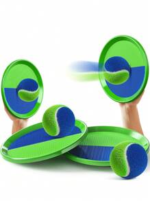 TEMI Outdoor Double Ball Games - 2 Rackets 2 Hard Balls For Kid Aged 3-10, Toss And Catch Ball Game - Backyard, Beach, Birthday Party, Develop Hand-Eye Coordination And Movement Skill,Birthday Christmas Gift