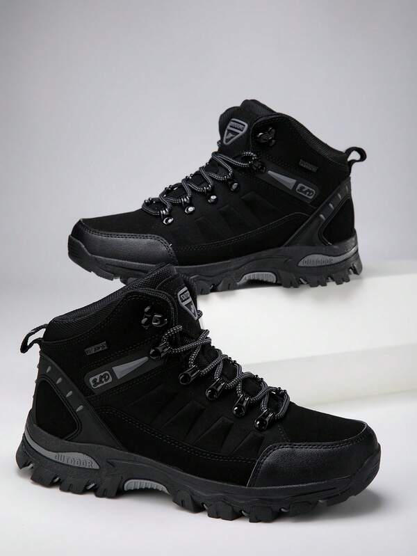 Men's Boots, Hiking Boots, Work Shoes, Anti-Puncture Safety Shoes, Thick Sole Non-Slip Sneakers, Men's Lace-Up Ankle Boots