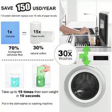 10 Packs Swedish Dishcloths For Kitchen, Reusable Kitchen Dishcloths Compostable Cellulose Dish Clothes For Household Use, Home Cleaning, Kitchen Cleaning, Party Cleaning - Blue+red+orange+mint Green+yellow - 查看 5