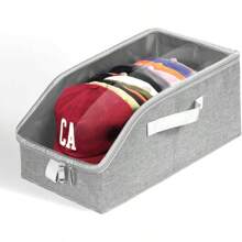 Hat Organizer For Baseball Caps Hat Storage Holder Container For Closet Hold Up To 12 Caps With Clear Window Hat Boxes For Home Storage 1Pcs Grey