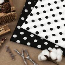 0.5m/1m/2m*145cm 1cm Black & White Polka Dot Fabric, Retro Style, For Making Tops And Dresses All Seasons, DIY Sewing Craft Material