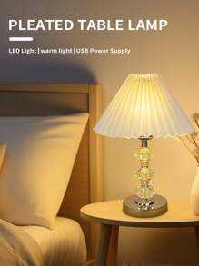 1pc Modern Luxury Crystal USB Desk Lamp, LED Lighting, Suitable For Bedroom Bedside, Living Room, Dorm, Study, Office