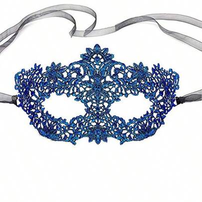 IMapo Masquerade Masks For Women Girl's Sexy Lace Venetian Style Eye Mask For Opera Halloween Dancing Evening Party Costume Ball Vintage Blue