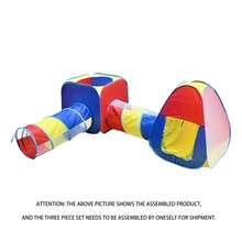 儿童彩色方形帐篷隧道爬行 3/4/5 件套，室内游戏屋玩具帐篷，男孩和女孩适用的球坑