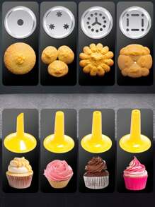 Cookie Press 20pcs Set Including Biscuit Machine, Aluminum Alloy Cream Icing Piping Gun For Baking